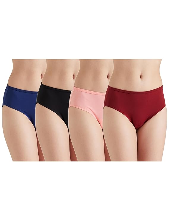 Amazon Brand - Symbol Women's Cotton Stretch Mid Waist High Coverage Hipster with Concealed Waistband (Available in Plus Sizes)