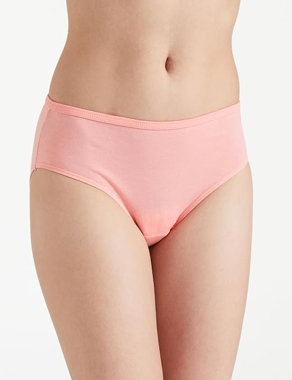 Amazon Brand - Symbol Women's Cotton Stretch Mid Waist High Coverage Hipster with Concealed Waistband (Available in Plus Sizes)