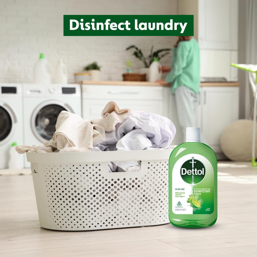Dettol Multi-Purpose Disinfectant Liquid for Floor & Surface Cleaning, Lime Fresh Fragrance, 1L