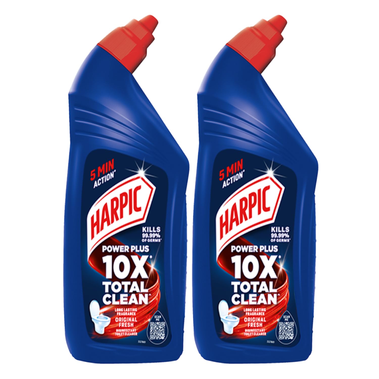 Harpic Disinfectant Toilet Cleaner Liquid, Original - 1 L (Pack of 2) | Kills 99.9% Germs