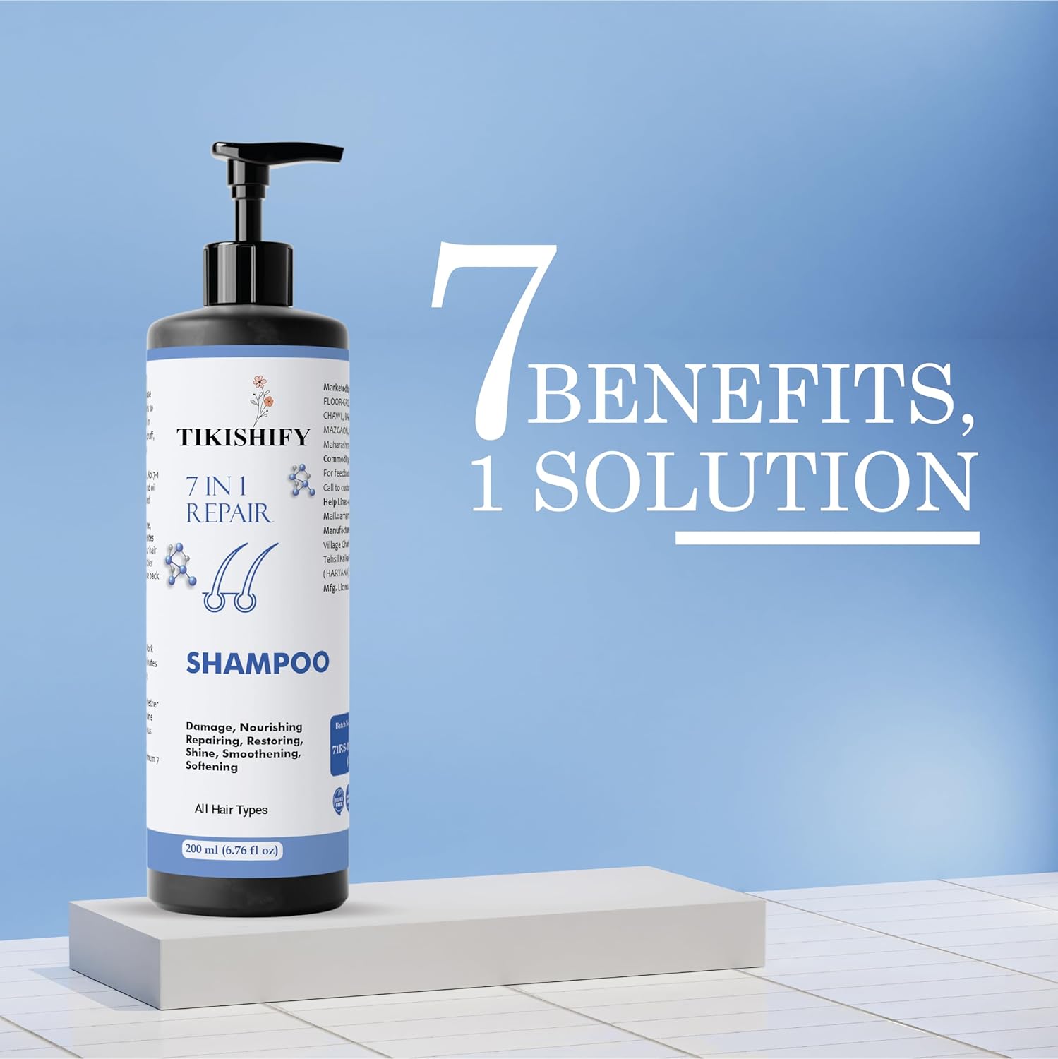 7 in 1 Repair Shampoo for All Hair Types, Damage Repair, Nourishing, Smoothening, Softening, 200 ml (7 in 1 Repair shampoo)