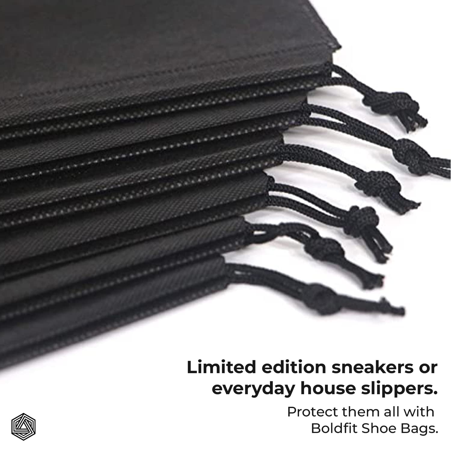Boldfit Shoe Bag for Travel Bag for Man & Women Shoe Cover for Storage at Home Gym Reusable Travelling Accessories Organizer Pouch Travel Essentials Footwear Bags for Travelling Men -Pack of 6, Black