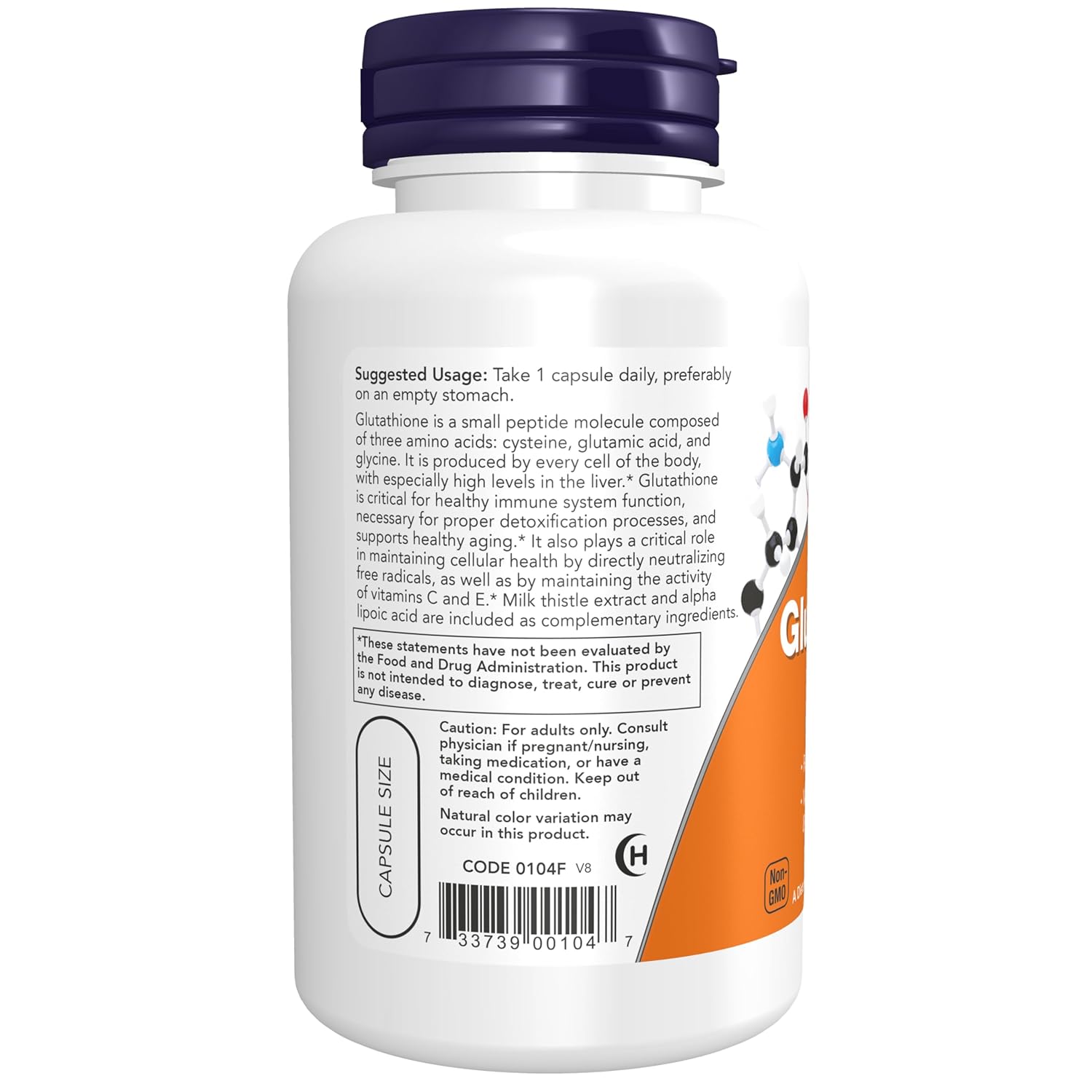 Now Foods Glutathione Plus Capsules 500mg -Pack Of 60 Capsules