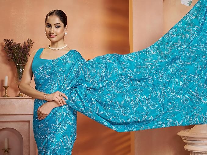 Garden Vareli Art Silk Floral Print Saree
