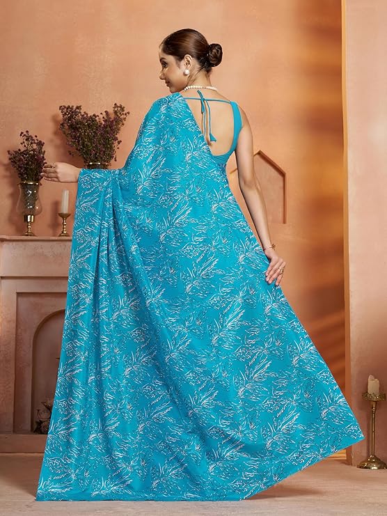 Garden Vareli Art Silk Floral Print Saree