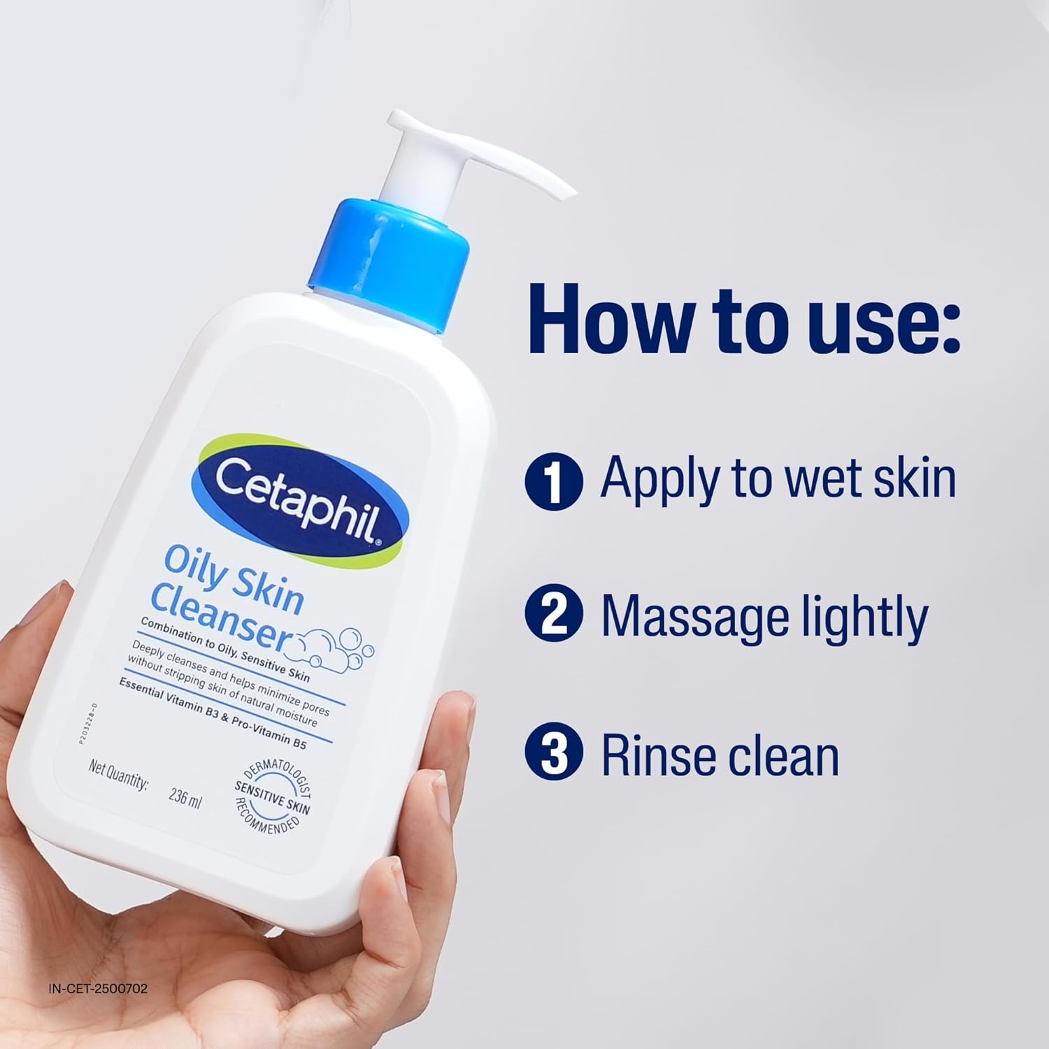 Cetaphil Oily Skin Cleanser, Daily Face Wash For Oily, Acne Prone Skin, Gentle Foaming, 236ML