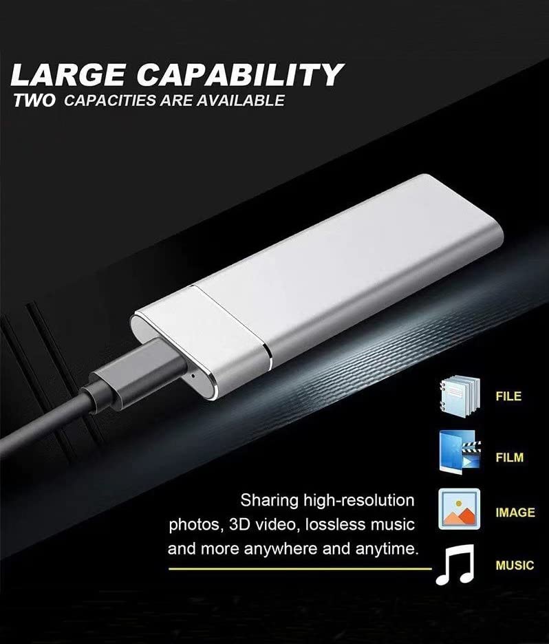 Portable SSD External Solid State Drive Mobile Solid Slim Storage Drive with USB 3.1 Type C for PC, Laptop and Mac Blue 10TB